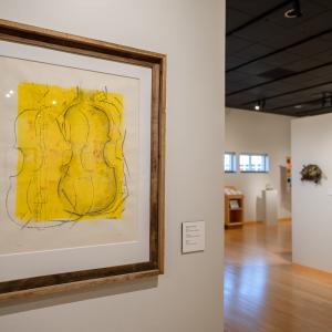 Artwork hanging in The Gallery at Penn College