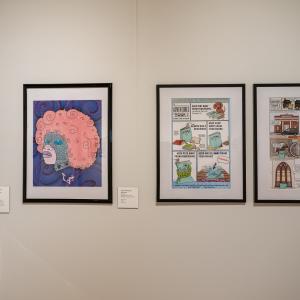 Artwork hanging in The Gallery at Penn College