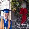 Sporting his Phi Theta Kappa honor society medal and stole is electrical construction grad Ethan M. Ryan. 