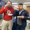 Frank A. Orzehoski (left) and Kaiser S. Tocmo savor the event's cookie portion.