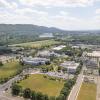Aerial view of Pennsylvania College of Technology campus, looking west.