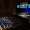 Overhead of Penn College commencement ceremony inside the Journey Bank Community Arts Center.