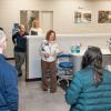 Penn College's Val Myers speaks to visitors in the college's Dental Hygiene Clinic.