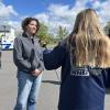 WNEP's Mackenzie Aucker interviews Monica McCarty, a counselor with the Lycoming Career and Technology Center.