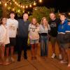 Students and their parents pose on the patio behind Penn College's Madigan Library. 