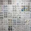 Hundreds of 5-inch-by-5-inch sketches line a hallway wall in Penn College's architectural suite.