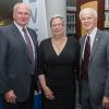 Three of the college's presidents, whose administrations span nearly four decades of the institution's 100-year history, gather at Friday's Centennial Gala. Joining Penn College President Davie Jane Gilmour are Robert L. Breuder (left), who served from 1981-97, and William H. Feddersen, who led Williamsport Area Community College from 1974-80.