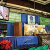 Student Kassandra Sellinger, a culinary arts and systems student from Linden, and Chef Mike Ditchfield perform a cooking demonstration on the Culinary Connection stage at the Pennsylvania Farm Show in January 2016.