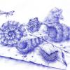 Joo Lee Kang, “Still Life with Shells #4,” ballpoint pen on paper, 19 x 25 inches