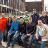 Traveling from Penn College to the North Carolina State Fairgrounds for PLANET Student Career Days are (front row, from left) Mikhala J. Umstead, of Williamsport; alumnus Ronald A. Burger; Emily M. Schmidt, of Muncy; Elliot C. Redding, of Aspers; Kenneth E. Zeager Jr., of Bainbridge; Seth J. Wyncoll, of Kempton; and instructor/alumnus Carl J. Bower Jr.; and (back row from left) Joshua T. Posey, of York Haven; Kyle M. Richardson, of Hopewell, N.J.; and Ashton N. Rockwell, of Greencastle.