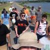 Phi Mu Delta Fraternity Helps Spearhead Riverwalk Cleanup